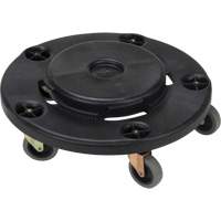 Waste Container Dolly, Polypropylene, Black, Fits: 24" Dia. Rock Safety Industrial Ltd