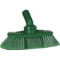 Brosse de lavage aliment&eacute;e en eau et &agrave; angle r&eacute;glable, Soies Doux, Longueur de 9-1/4", Vert Rock Safety Industrial Ltd