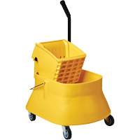 Ensemble de seau pour vadrouille et essoreuse Champ, Pression lat&eacute;rale, 7,5 gal. US (30 pintes), Jaune Rock Safety Industrial Ltd