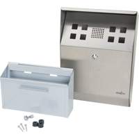 Smoking Receptacle, Wall-Mount, Stainless Steel, 1 Litre Capacity, 11-4/5" Height Rock Safety Industrial Ltd