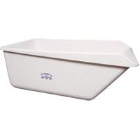 Bac de rangement &agrave; rebord inclin&eacute; avec vidange, Plastique, Blanc Rock Safety Industrial Ltd