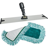 Dust Mop Pad & Frame, Hook and Loop Style, Polyester, 18" L x 5-3/4" W Rock Safety Industrial Ltd