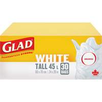 Tall 45L Unscented Garbage Bags, Regular, 24" W x 28" L, White Rock Safety Industrial Ltd