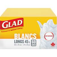 Tall 45L Unscented Garbage Bags, Regular, 24" W x 28" L, White Rock Safety Industrial Ltd
