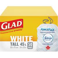 Tall 45L Febreze Garbage Bags, Regular, 24" W x 28" L, White Rock Safety Industrial Ltd