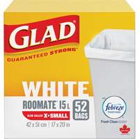 X-Small 15L Roommate Febreze Garbage Bags, Regular, 17" W x 20" L, White Rock Safety Industrial Ltd