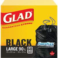 90L Garbage Bags, Regular, 30" W x 33" L, Black Rock Safety Industrial Ltd