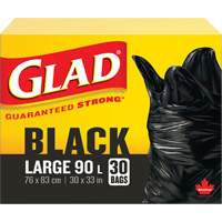 90L Garbage Bags, Regular, 30" W x 33" L, Black Rock Safety Industrial Ltd