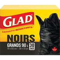 90L Garbage Bags, Regular, 30" W x 33" L, Black Rock Safety Industrial Ltd