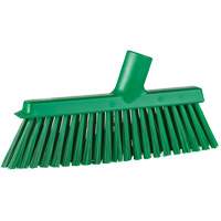Dustpan Broom with Angled Thread, Medium Bristles, 10", Polyester, Green Rock Safety Industrial Ltd