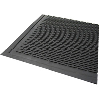 Outdoor Mat, Rubber, Scraper Type, Solid Pattern, 3' x 5', Black Rock Safety Industrial Ltd