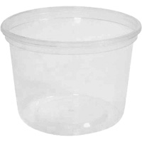 MicroGourmet 16 oz. Clear Deli Container without Lid, Plastic, Round Rock Safety Industrial Ltd