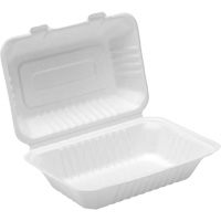 Contenants &agrave; charni&egrave;re pour nourriture compostable, Bagasse, Rectangulaire Rock Safety Industrial Ltd