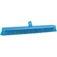 Heavy-Duty Push Broom, Fine/Stiff Bristles, 24", Blue Rock Safety Industrial Ltd