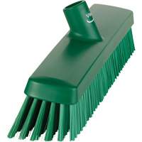 Push Broom Head, Fine/Stiff Bristles, 16-1/2", Polyester/Polypropylene, Green Rock Safety Industrial Ltd