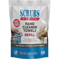 Hand Cleaner Towels Refill Pack, 72 Wipes, 10" x 12" Rock Safety Industrial Ltd