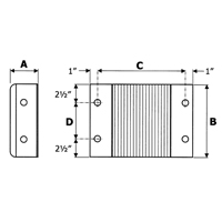 Laminated Dock Bumpers, Horizontal, Rubber, 12" W x 6" D x 10" H Rock Safety Industrial Ltd