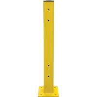 Poteau double pour barri&egrave;re de s&eacute;curit&eacute;, Acier, 5" lo x 44" h, Jaune s&eacute;curit&eacute; OSHA Rock Safety Industrial Ltd