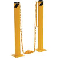 Dock Chain Barrier Bollard System, Steel, 42" H x 6-5/8" W, Yellow Rock Safety Industrial Ltd