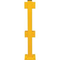 Poteau en ligne pour garde-corps l&eacute;gers, Acier, 42" h, Jaune s&eacute;curit&eacute; OSHA Rock Safety Industrial Ltd