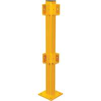 Poteau de coin pour garde-corps l&eacute;gers, Acier, 42" h, Jaune s&eacute;curit&eacute; OSHA Rock Safety Industrial Ltd