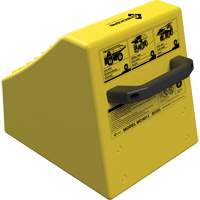 Cale de roue ultra-robuste pour l'exploitation mini&egrave;re Checkers Safety sans support, PEHD, Jaune, 14-1/2" la x 17-1/2" p x 16" h Rock Safety Industrial Ltd