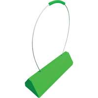 Cale de roue pour avion Checkers Safety SafeRay avec poign&eacute;e &agrave; c&acirc;ble ergonomique, Ur&eacute;thane, Vert fluorescent, 24" la x 8" p x 6" h Rock Safety Industrial Ltd