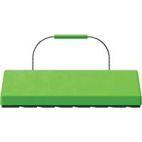 Cale de roue pour avion Checkers Safety SafeRay avec poign&eacute;e &agrave; c&acirc;ble & patin en caoutchouc, Ur&eacute;thane, Vert fluorescent, 24" la x 8" p x 6" h Rock Safety Industrial Ltd