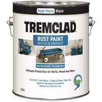 Peinture antirouille &agrave; base d'eau Tremclad, 3,78 L, Gallon, Noir Rock Safety Industrial Ltd