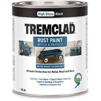 Peinture antirouille &agrave; base d'eau Tremclad, 946 ml, Canette, Noir Rock Safety Industrial Ltd