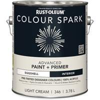 Peinture int&eacute;rieure pr&eacute;teint&eacute;e + appr&ecirc;t mural Colour Spark, Coton blanc, Semi-brillant, 3,78 L, Gallon Rock Safety Industrial Ltd