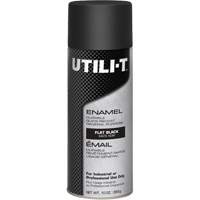 Peinture-&eacute;mail en a&eacute;rosol polyvalent UTILI-T, Noir, Plat, 10 oz/283 g, Canette a&eacute;rosol Rock Safety Industrial Ltd