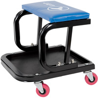 JMS-641A Mechanic's Roller Seat, Vinyl, Blue, 300 lbs. Capacity Rock Safety Industrial Ltd