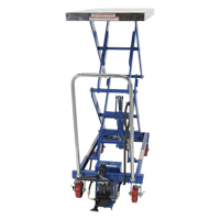 Pneumatic Hydraulic Scissor Lift Table, Steel, 35-1/2" L x 20" W, 800 lbs. Cap. Rock Safety Industrial Ltd