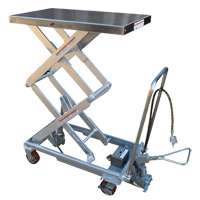 Pneumatic Hydraulic Scissor Lift Table, Stainless Steel, 32-1/2" L x 19-3/4" W, 1000 lbs. Cap. Rock Safety Industrial Ltd
