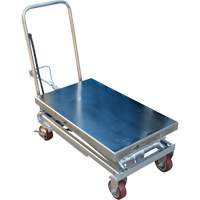 Pneumatic Hydraulic Scissor Lift Table, Stainless Steel, 35-1/2" L x 20" W, 800 lbs. Cap. Rock Safety Industrial Ltd