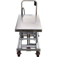Pneumatic Hydraulic Scissor Lift Table, Stainless Steel, 35-1/2" L x 20" W, 800 lbs. Cap. Rock Safety Industrial Ltd