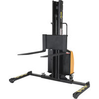 Narrow Mast Powered Lift Stacker, Electric Operated, 1500 lbs. Capacity, 63" Max Lift Rock Safety Industrial Ltd