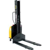 Narrow Mast Powered Lift Stacker, Electric Operated, 1500 lbs. Capacity, 118" Max Lift Rock Safety Industrial Ltd