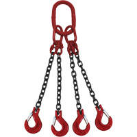&eacute;lingue en chaîne, chaîne Calibre 80, Quadruple branches, crochets Oblong et &eacute;chappement, 3/4" x 5' Rock Safety Industrial Ltd