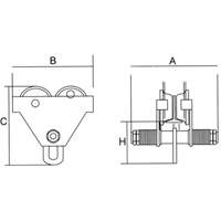 Chariot r&eacute;glable avec plaques de s&eacute;curit&eacute;, 1000 lb (0,5 tonne) Rock Safety Industrial Ltd