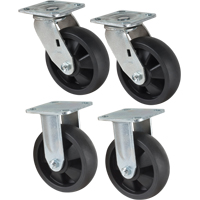 Jeu de roulettes, Fixe/Pivotant, 6" (152,4 mm), Nylon, 2400 lb (1089 kg) Rock Safety Industrial Ltd