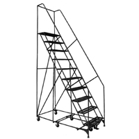 All Directional Ladders, 10 Steps, 24" Step Width, 100" Platform Height, Steel Rock Safety Industrial Ltd