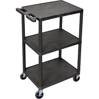 Chariot utilitaire, 3 tiers, 18" x 40" x 24", Capacit&eacute; 400 lb Rock Safety Industrial Ltd