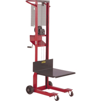Platform Lift Stacker, Hand Winch Operated, 500 lbs Capacity, 54" Max Lift Rock Safety Industrial Ltd