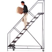 Slope Rolling Ladder, 5 Steps, Anti-Skid, 50° Incline, 50" High Rock Safety Industrial Ltd