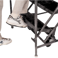 Slope Rolling Ladder, 9 Steps, Anti-Skid, 50° Incline, 90" High Rock Safety Industrial Ltd