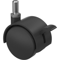 Twin Wheel Caster (300/400 Series), Swivel with Brake, 2" (51 mm) Dia., 75 lbs. (34 kg.) Capacity Rock Safety Industrial Ltd
