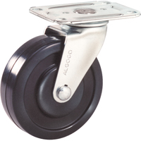 Roulette &agrave; usage l&eacute;ger, Pivotant, 4" (101,6 mm), Caoutchouc, 150 lb (68 kg) Rock Safety Industrial Ltd