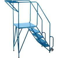 Mechanics/Maintenance Rolling Ladder, Steel, 5 Steps, 47" Platform Height Rock Safety Industrial Ltd